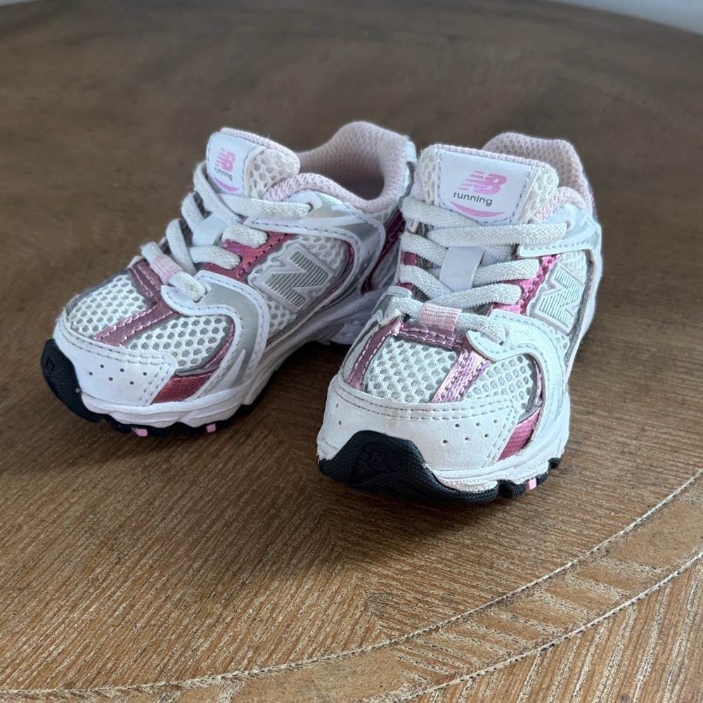 New Balance Toddler Sneakers - White and Pink